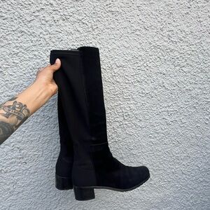 Donald J. Pliner Black Over the Knee Boots with Chunky Heel